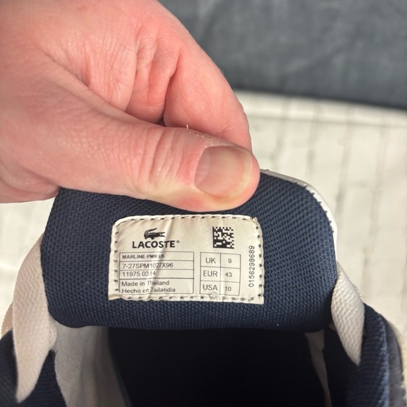 Lacoste White and Blue Sneakers Casual Canvas Design - Picture 6 of 8